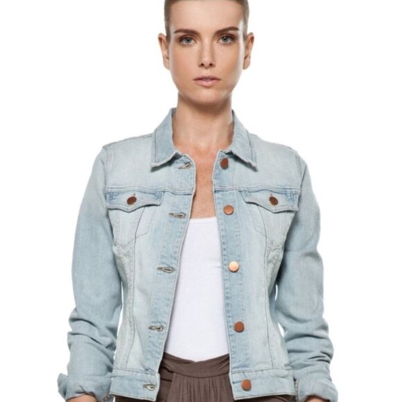 J BRAND Atomic Lightwash Fitted Jean Jacket SZ M - Picture 1 of 7